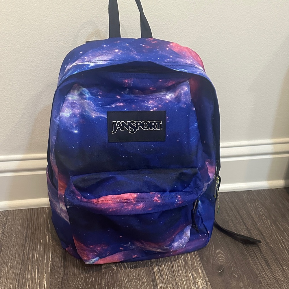 Jansport Galaxy Print Kids Backpack - Blue and Pink